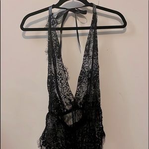 SOLD✌🏼Low Cute Black Lace Teddy Bodysuit